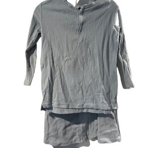 Crew kids lt blue Kids Long Sleeve Shirt & Skirt Set ribbed